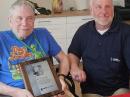 Tad Cook, K7RA, (left) receives his ARRL President’s Award from ARRL Northwestern Division Director Mark Tharp, KB7HDX